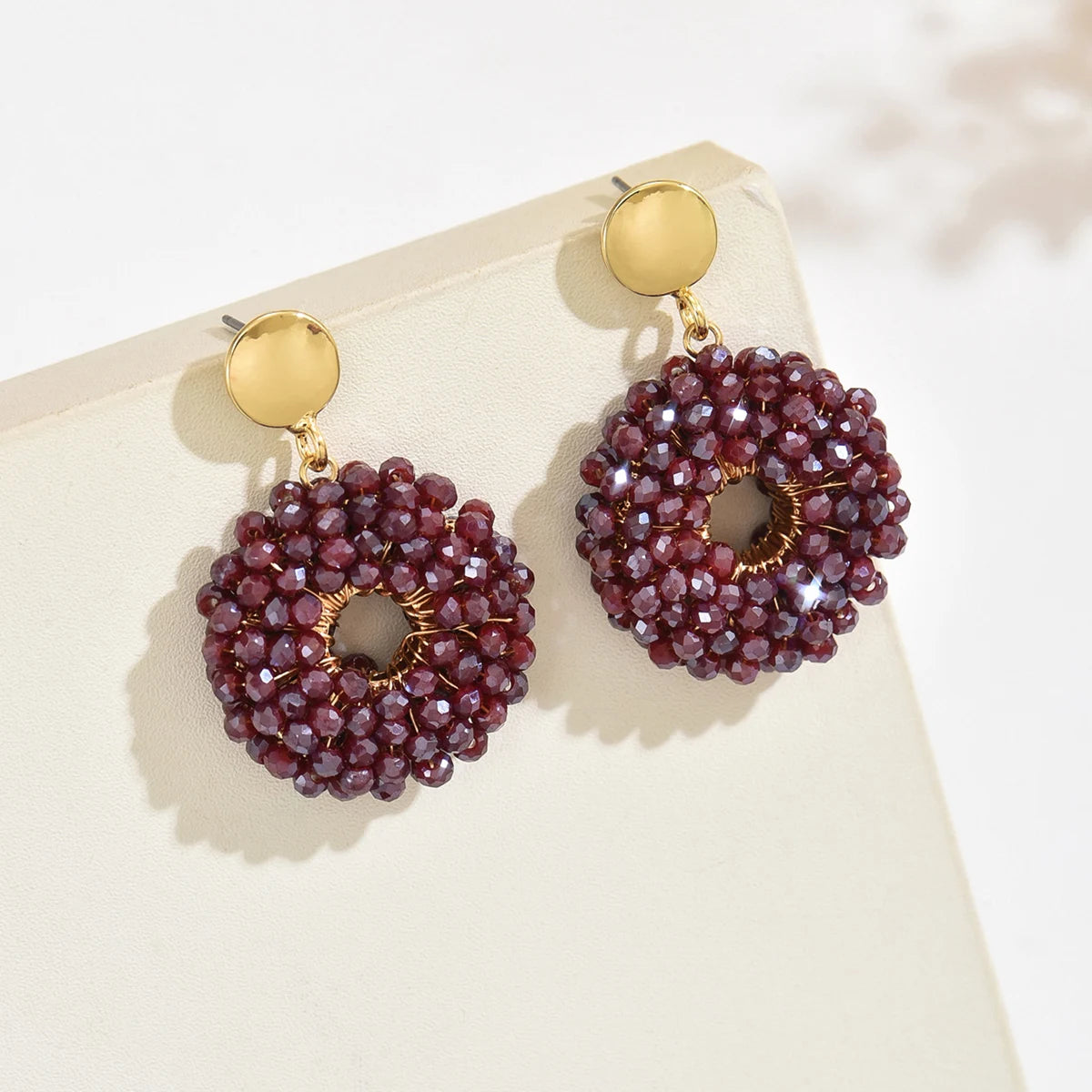 Handmade round Bead Earrings Fashionable Minimalist Design Suitable for Parties And Daily Wear