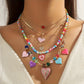 Women's Fashion Multilayer Starfish Shell Pendant Necklace Handmade Beaded Choker Summer Beach Party Jewelry Gift