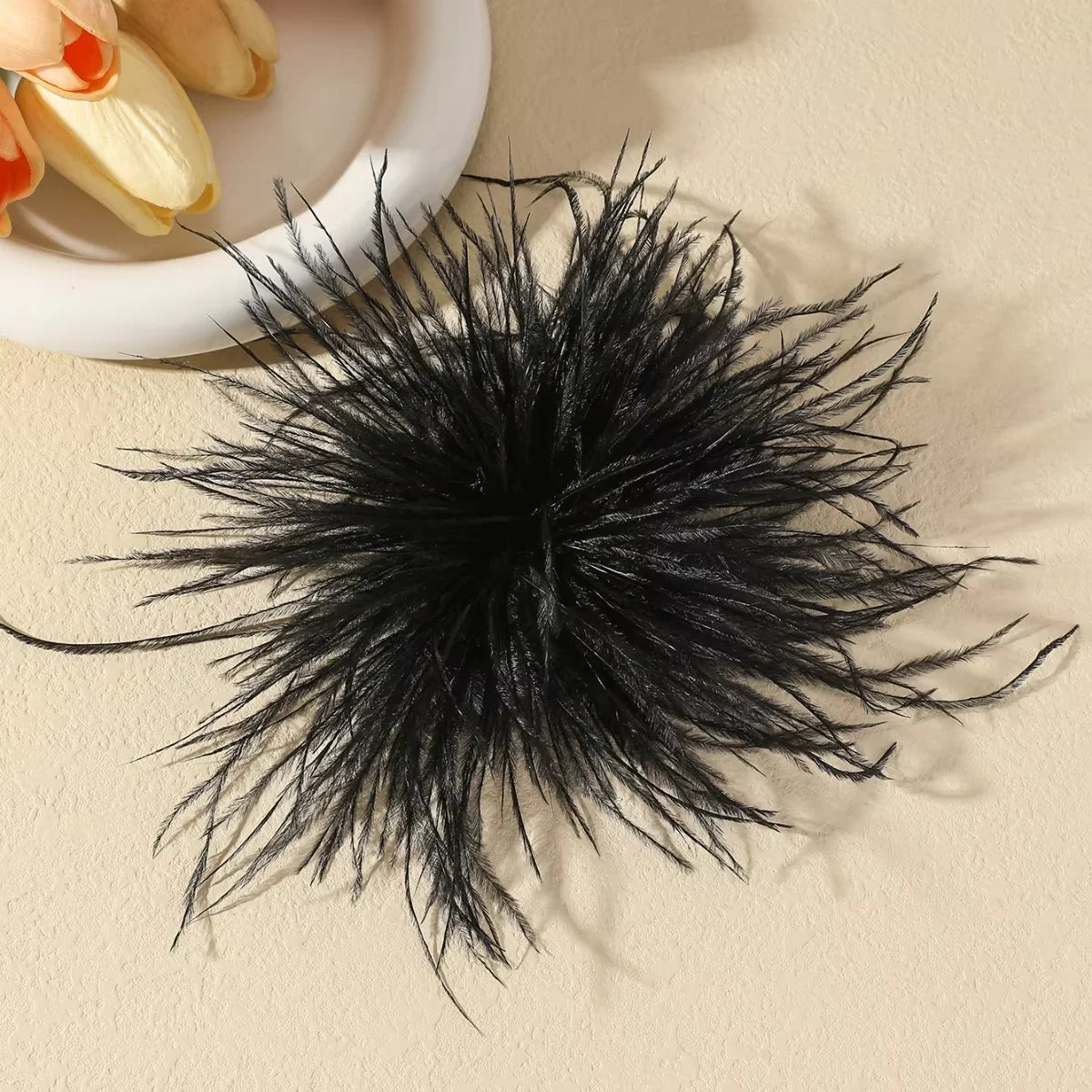 15CM French Style Multicolor Feather Brooch for Women Vintage Trendy Handmade Lapel Pin Wedding Party Jewelry Accessory