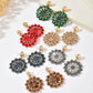 Bohemian Vintage Handmade Beaded Sunflower Pendant Earrings Fashionable Resort-Style Elegance Exquisite Niche Design Dangle Earr