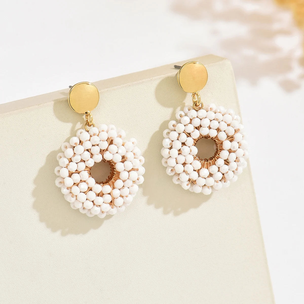 Handmade round Bead Earrings Fashionable Minimalist Design Suitable for Parties And Daily Wear