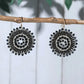 Exquisite Floral Design Drop Swing Earrings Vintage Boho Sparkling Rhinestone Beads for Vacation