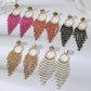 Women's Bohemian Ethnic Long Tassel Earrings with Crystal Beads Vintage Elegant Geometric Metal Drop Earrings Handmade Jewelry