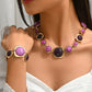 Vintage Bohemia Fashion Jewelry Set Multi-color Irregular Geometric Chunky Exaggerated Metal Necklaces Bracelets Gifts