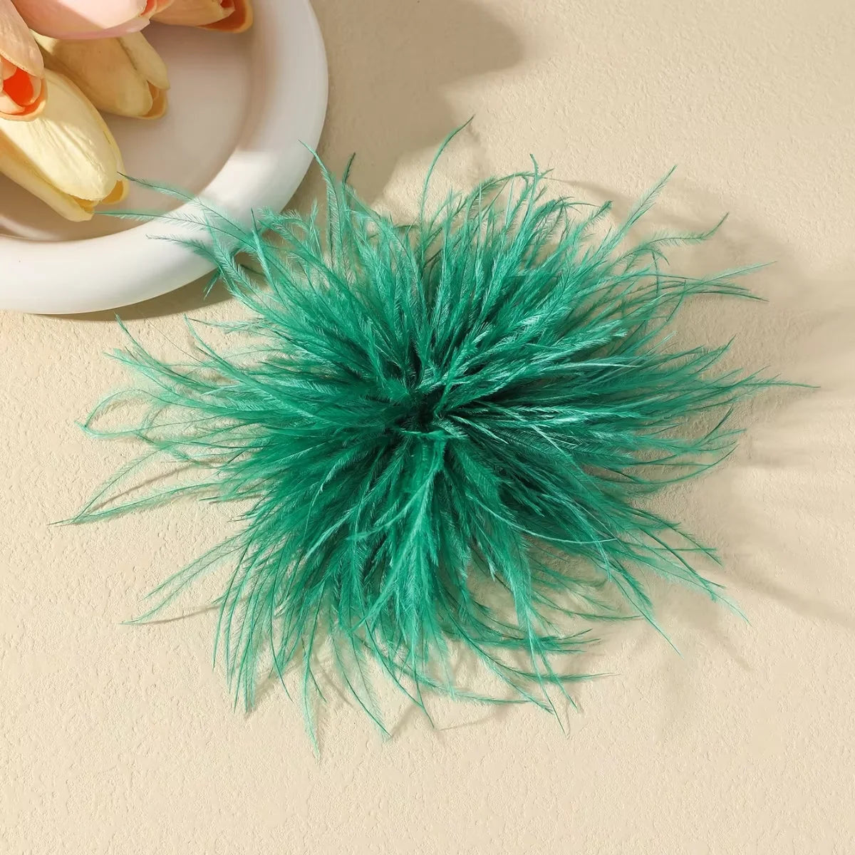 15CM French Style Multicolor Feather Brooch for Women Vintage Trendy Handmade Lapel Pin Wedding Party Jewelry Accessory
