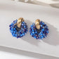 Boho Elegant round Crystal Beads Drop Earrings for Women Luxury Fashion Geometric Dangle Summer Beach Party Jewelry