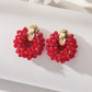 Boho Elegant round Crystal Beads Drop Earrings for Women Luxury Fashion Geometric Dangle Summer Beach Party Jewelry