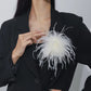 Vintage 15CM Artificial Feather Brooch Women's French Style Handmade Exaggerated Lapel Pin for Weddings And Parties