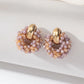 Boho Elegant round Crystal Beads Drop Earrings for Women Luxury Fashion Geometric Dangle Summer Beach Party Jewelry