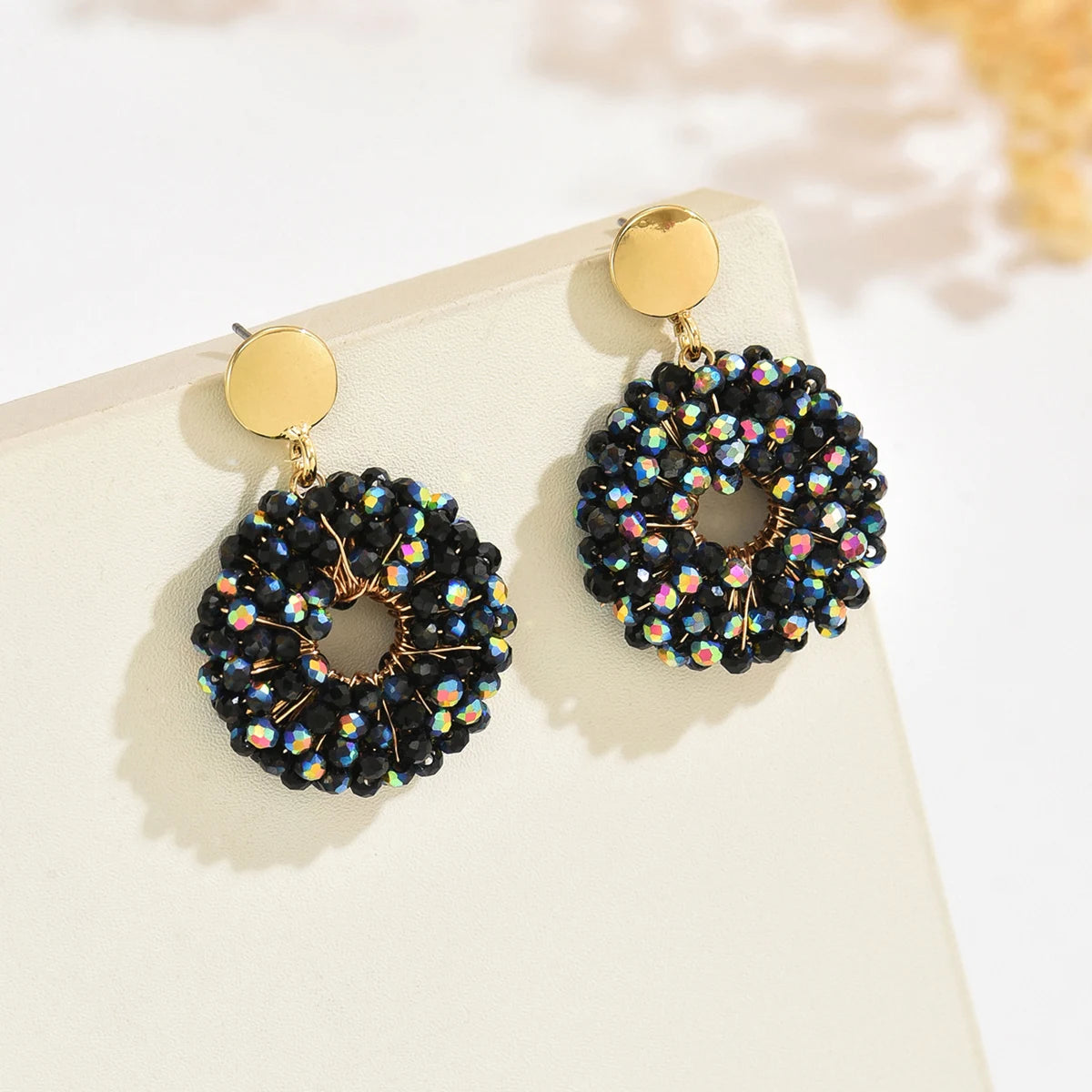 Handmade round Bead Earrings Fashionable Minimalist Design Suitable for Parties And Daily Wear