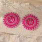 Exquisite Floral Design Drop Swing Earrings Vintage Boho Sparkling Rhinestone Beads for Vacation