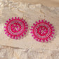 Exquisite Floral Design Drop Swing Earrings Vintage Boho Sparkling Rhinestone Beads for Vacation