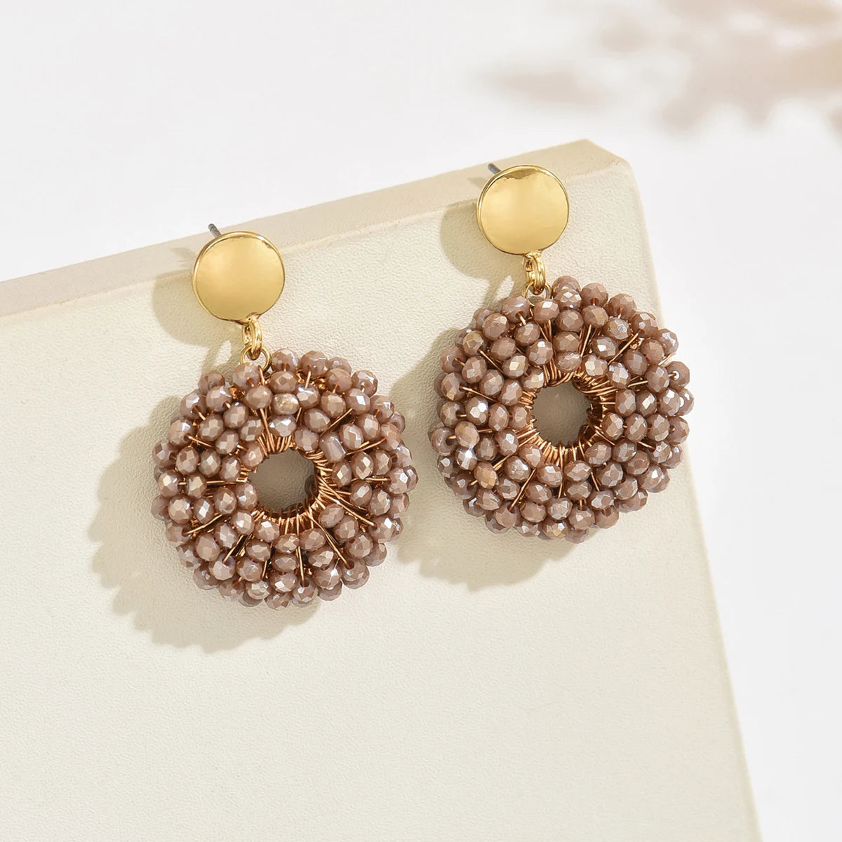 Handmade round Bead Earrings Fashionable Minimalist Design Suitable for Parties And Daily Wear