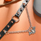 Gothic Punk Spiked Collar Necklace with Bat Pendant Leather Chain Women's Collar Alternative Fashion Jewelry