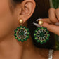 Bohemian Vintage Handmade Beaded Sunflower Pendant Earrings Fashionable Resort-Style Elegance Exquisite Niche Design Dangle Earr