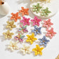 Boho Handmade Delicate Raffia Flower Earrings for Women Trendy Irregular Floral Summer Beach Jewelry Gift