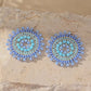 Exquisite Floral Design Drop Swing Earrings Vintage Boho Sparkling Rhinestone Beads for Vacation