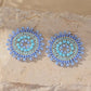 Exquisite Floral Design Drop Swing Earrings Vintage Boho Sparkling Rhinestone Beads for Vacation