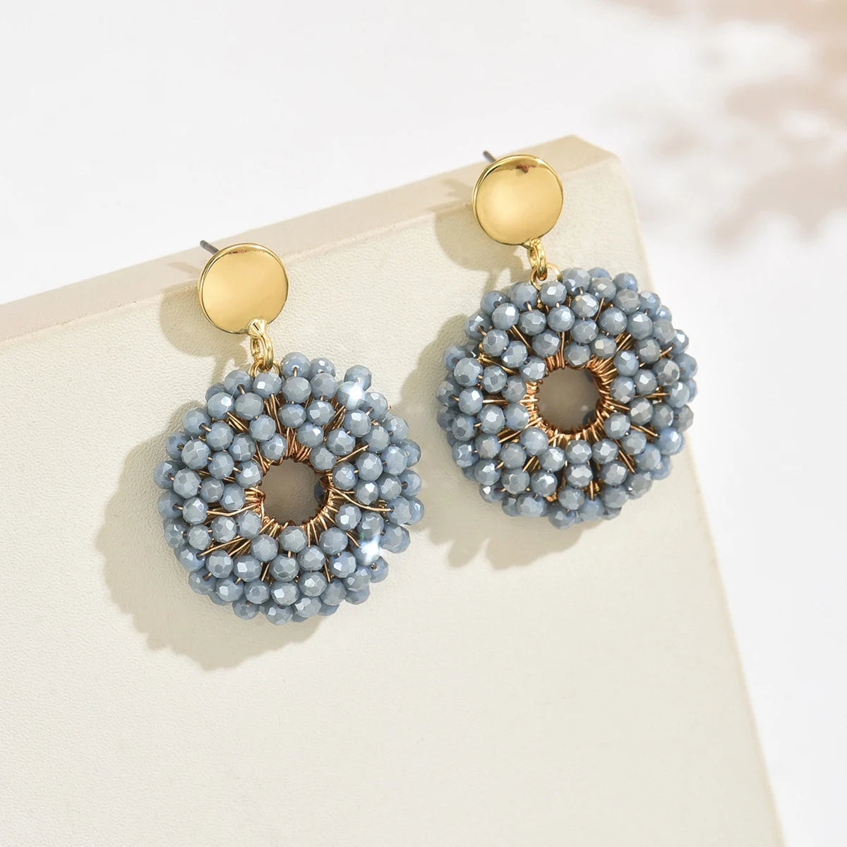Handmade round Bead Earrings Fashionable Minimalist Design Suitable for Parties And Daily Wear