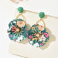 2026 New Bohemian Flower Earrings For Women Colorful Fabric Petal Dangle Earrings With Orange Raffia Stud Gold Hoop Statement Je