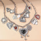 Women's Fashion Punk Double Layered Choker Necklace with Metal Heart Pendant Vintage Luxury Party Jewelry Gift