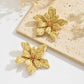 Boho Handmade Delicate Raffia Flower Earrings for Women Trendy Irregular Floral Summer Beach Jewelry Gift