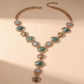 Retro Chunky Chain Geometric Resin Necklace Women's Asymmetrical Metal Necklace Ethnic-Style Jewelry Gift