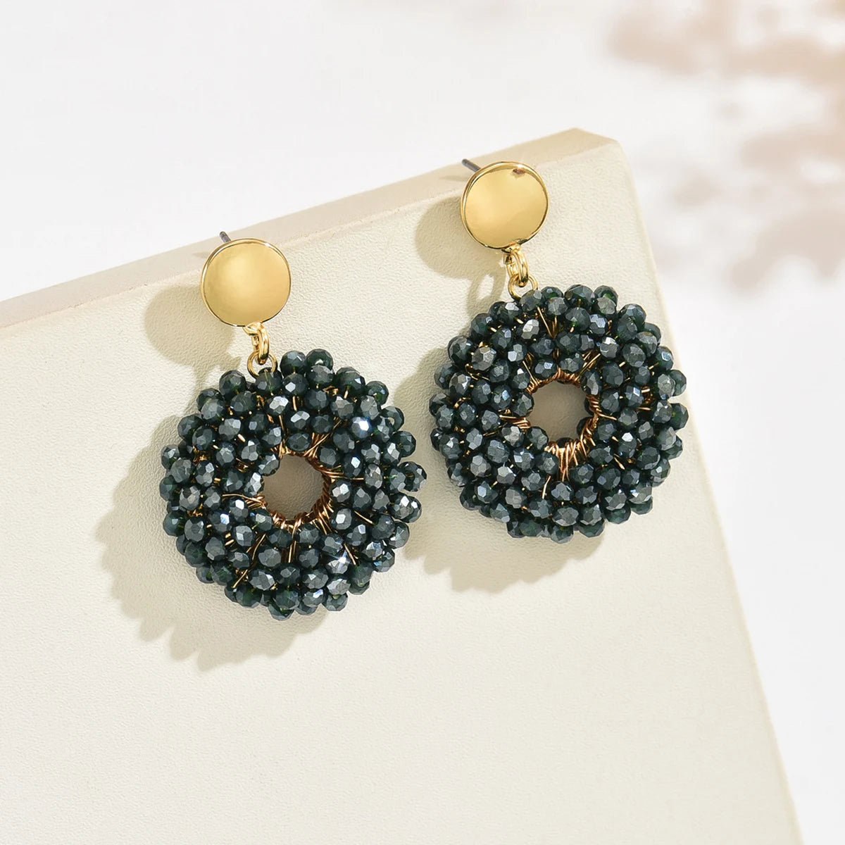 Handmade round Bead Earrings Fashionable Minimalist Design Suitable for Parties And Daily Wear