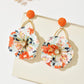 2026 New Bohemian Flower Earrings For Women Colorful Fabric Petal Dangle Earrings With Orange Raffia Stud Gold Hoop Statement Je