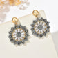 Bohemian Vintage Handmade Beaded Sunflower Pendant Earrings Fashionable Resort-Style Elegance Exquisite Niche Design Dangle Earr