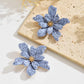 Boho Handmade Delicate Raffia Flower Earrings for Women Trendy Irregular Floral Summer Beach Jewelry Gift