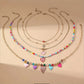 Women's Fashion Multilayer Starfish Shell Pendant Necklace Handmade Beaded Choker Summer Beach Party Jewelry Gift
