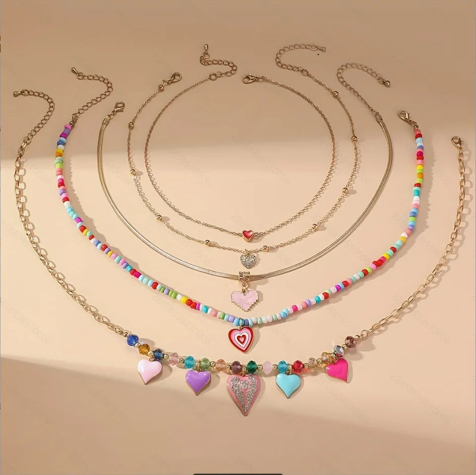 Women's Fashion Multilayer Starfish Shell Pendant Necklace Handmade Beaded Choker Summer Beach Party Jewelry Gift