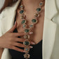 Retro Chunky Chain Geometric Resin Necklace Women's Asymmetrical Metal Necklace Ethnic-Style Jewelry Gift