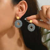 Handmade round Bead Earrings Fashionable Minimalist Design Suitable for Parties And Daily Wear