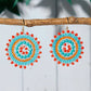 Exquisite Floral Design Drop Swing Earrings Vintage Boho Sparkling Rhinestone Beads for Vacation