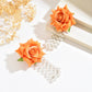 Romantic Imitation Pearl Rose Tassel Earrings for Women Simple Stylish Versatile Floral Daily Wear