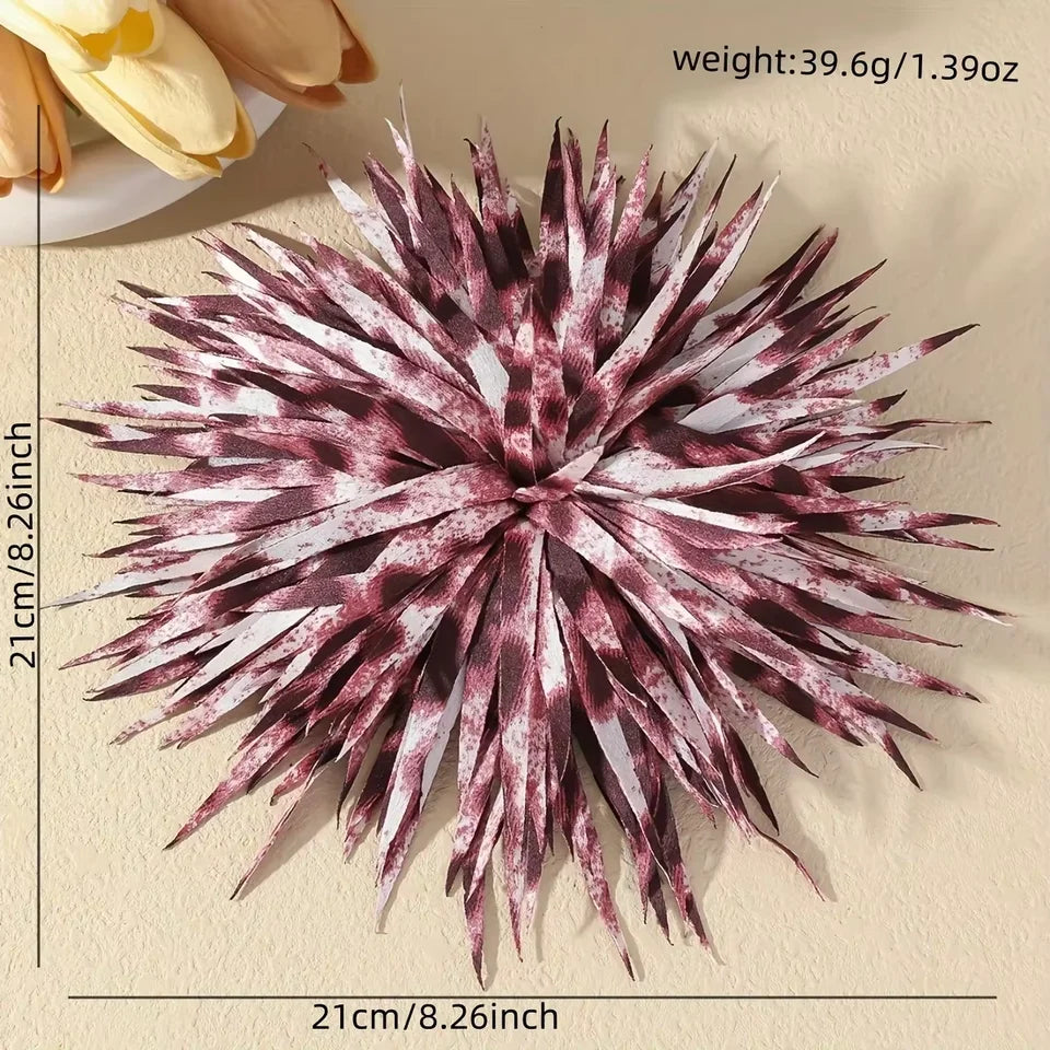 Retro Handmade Leopard Print Flower Brooch Women's Fashionable Unique Bold Design for Daily Wear And Parties