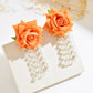 Romantic Imitation Pearl Rose Tassel Earrings for Women Simple Stylish Versatile Floral Daily Wear