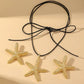 Women's Bohemian Exaggerated Big Starfish Pendant Long Necklace And Earrings Set Summer Ocean Animal Metal Jewelry for Party