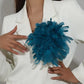 Handmade Luxury Colorful Feather Large Brooch 20CM Exaggerated Lapel Pins for Women