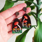 Handmade Mushroom Dangle Earrings: Polymer Clay, Nickel-Free, personalised gift
