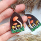 Handmade Mushroom Dangle Earrings: Polymer Clay, Nickel-Free, personalised gift