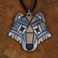 Gray Wolf Necklace, Wild American Species, Your Choice of 2 sizes, Mosaic Art Design, Spirit Animal, Unique Gift Idea, Amulet, Western Totem