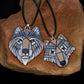 Gray Wolf Necklace, Wild American Species, Your Choice of 2 sizes, Mosaic Art Design, Spirit Animal, Unique Gift Idea, Amulet, Western Totem