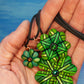 Shamrock Necklace, Green Four-Leaf Clover, St. Patrick's Day Gift, Luck of the Irish, 3 sizes, Symbol of Ireland, Lucky Charm, Celtic Cross