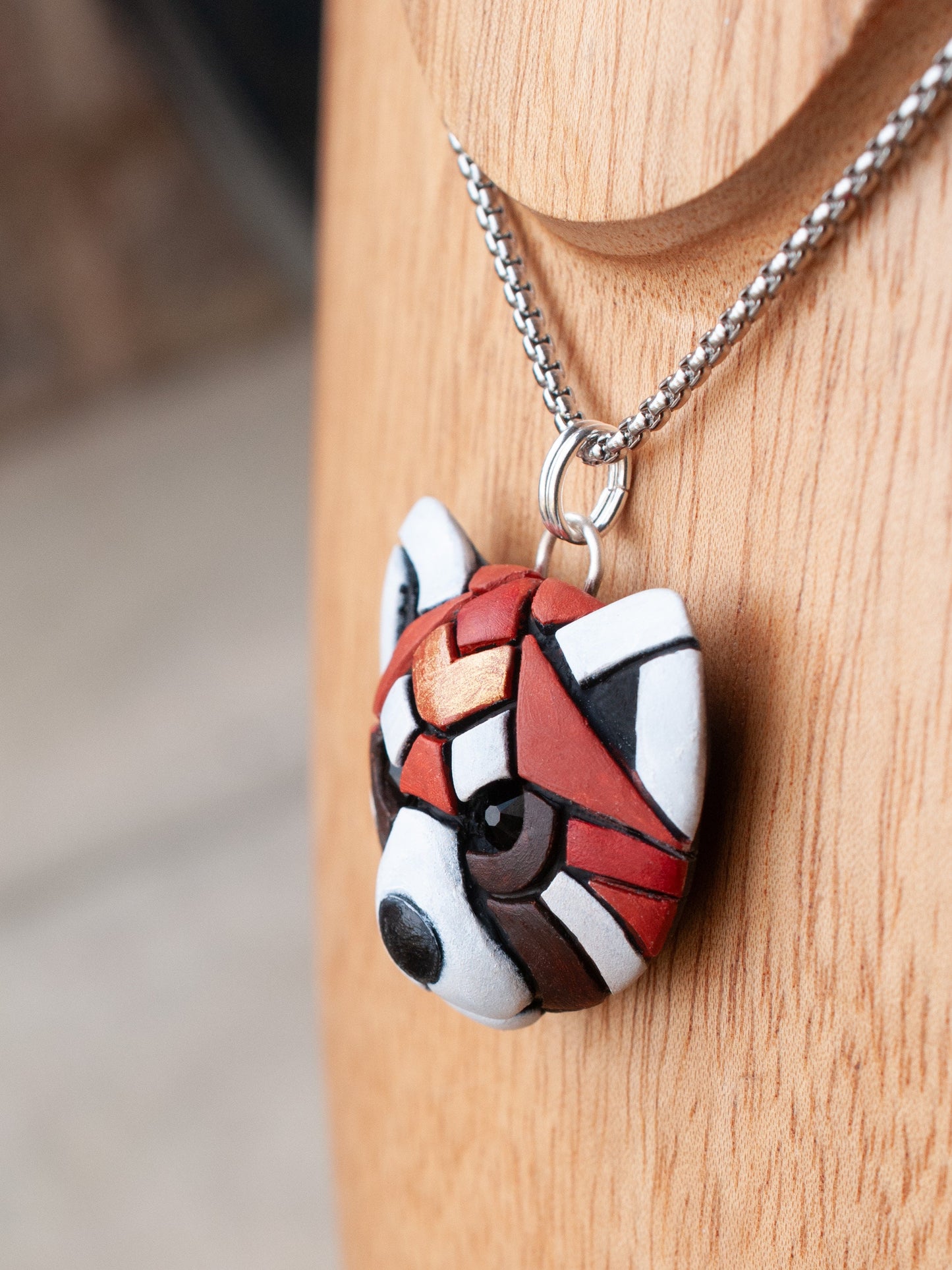 Red Panda Necklace, Leather, Gift idea for animal lovers, cord options, Endangered Species, Himalayan,  Cute Spirit Animal, the perfect gift