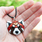 Red Panda Necklace, Leather, Gift idea for animal lovers, cord options, Endangered Species, Himalayan,  Cute Spirit Animal, the perfect gift