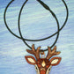 Deer Necklace, White Tailed Deer on Adjustable Leather Cord, Spirit Animal Amulet, Mosaic art design, Unique Gift Idea, Native American