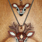 Deer Necklace, White Tailed Deer on Adjustable Leather Cord, Spirit Animal Amulet, Mosaic art design, Unique Gift Idea, Native American